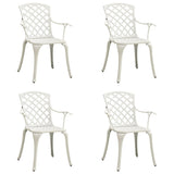 ZNTS Garden Chairs 4 pcs Cast Aluminium White 315575