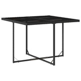 9 Piece Garden Dining Set with Cushions Black Poly Rattan 3211375