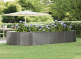 Garden Raised Bed Grey 291x140x68 cm Galvanised Steel 319099