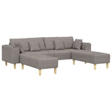 Fabric Sofa with Cushion 3 pcs Taupe 208 cm Fabric 3335167