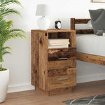 ZNTS Bedside Cabinet with 2 Drawers Old Wood 36x36x68 cm 858592