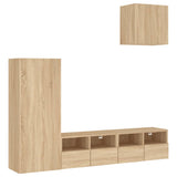 4 Piece TV Wall Units Sonoma Oak Engineered Wood 3216502