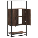 Highboard Brown Oak 68x35x139 cm Engineered Wood and Metal 849043