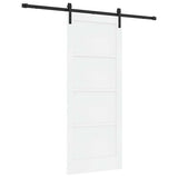 Sliding Door White and Black 83 x 202 cm Solid Pine Wood 3333197
