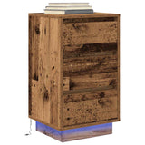 ZNTS Bedside Cabinet with LED Lights Old Wood 38x34x65 cm 861308