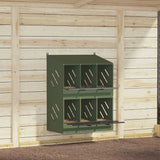 Chicken Nesting Box with 6 Compartments Olive Green Metal 864351
