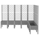 Garden Planter with Trellis Light Grey 200x160x142 cm PP 367942