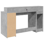 Desk with LED Lights Concrete Grey 140x55x91 cm Engineered Wood 3309423