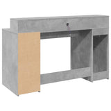 Desk with LED Lights Concrete Grey 140x55x91 cm Engineered Wood 3309423