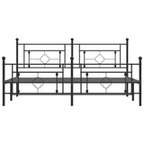 Metal Bed Frame without Mattress with Footboard Black 183x213cm 374362