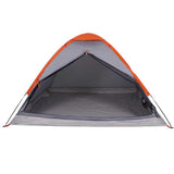 Camping Tent Dome 4-Person Grey and Orange Waterproof 94764