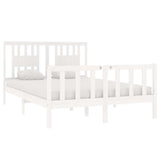 Bed Frame without Mattress White 140x190 cm Solid Wood 3104109