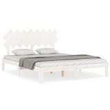Bed Frame without Mattress White 160x200 cm Solid Wood Pine 3193737