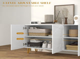 Modern Luxe High Gloss Sideboard, with Hairpin Legs - White T3398P530739