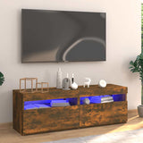 TV Cabinet with LED Lights Smoked Oak 120x35x40 cm 815672