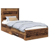 Bed Frame with Drawer with Headboard Manual Engineered Wood 3410364