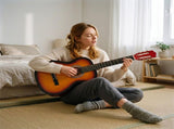 39 Inch Basswood Classical Folk Guitar Sunset Color including gig bag, spare strings, picks, capo, 59787585