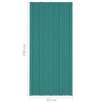 Roof Panels 12 pcs Galvanised Steel Green 100x45 cm 317211