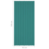 Roof Panels 12 pcs Galvanised Steel Green 100x45 cm 317211