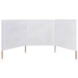 47148 3-panel Wind Screen Fabric 400x160 cm Sand White