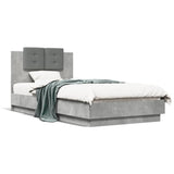 Bed Frame Concrete Grey Engineered wood Small Single Bed Frame 3210069
