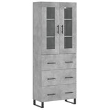 Highboard Concrete Grey 69.5x34x180 cm Engineered Wood 3198429