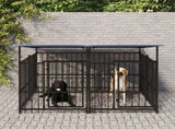 Outdoor Dog Kennel with Roof Steel 3.75 m 3124589