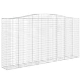 Arched Gabion Baskets 3 pcs 400x50x200/220 cm Galvanised Iron 3146022