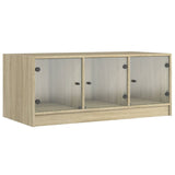 Coffee Table with Glass Doors Sonoma Oak 102x50x42 cm 836415
