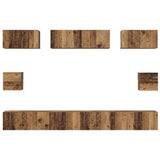 TV Cabinet Set Wall-mounted 8 pcs Old Wood Engineered Wood 3393294