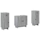 2 Piece Bathroom Cabinet Set EDE Grey Sonoma Engineered Wood 3417987