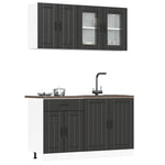 ZNTS 4 Piece Kitchen Cabinet Set Kalmar Black Engineered Wood 3314862