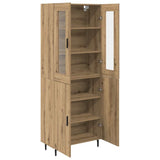 Highboard 2 pcs Artisan Oak Engineered Wood and Glass 3415861