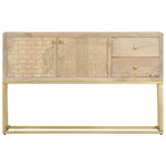 ZNTS Sideboard Gold 120x30x75 cm Solid Mango Wood 286500