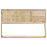 ZNTS Sideboard Gold 120x30x75 cm Solid Mango Wood 286500