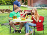 Set of 2 Folding Camping Directors Chair, Portable Folding Outdoor Chair with Built-in Cup Holder, 99506817