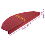 Stair Mats 15 pcs 65x24x4 cm Bordeaux Half Round Large 133889