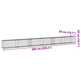 Gabion Basket with Cover 600x50x50 cm Galvanised Iron 3295137