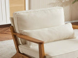 Oak Armrest Oak Upholstered Single Lounge Chair Indoor Lounge Chair Off-White 68954457