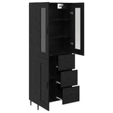Highboard with Drawer 2 pcs Black Oak Engineered Wood 3416147
