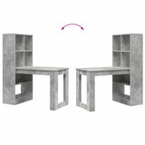 Desk with Shelf Concrete Grey 122 x 67 x 145 cm Engineered Wood 3337260