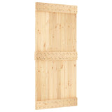 Sliding Door with Hardware Set 95x210 cm Solid Wood Pine 3203143