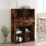Highboard Smoked oak Engineered wood 80x42.5x124 cm Highboard 3281389