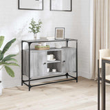 Sideboard with Glass Top Grey Sonoma 98x35x81 cm Engineered Wood 846072
