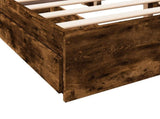 Bed Frame with Drawers without Mattress Smoked Oak 120x200 cm 3280668