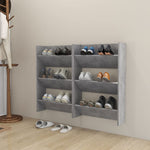 Wall Shoe Cabinets 2 pcs Concrete Grey 60x18x90 cm Engineered Wood 806768