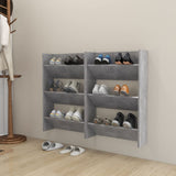Wall Shoe Cabinets 2 pcs Concrete Grey 60x18x90 cm Engineered Wood 806768