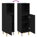 Bathroom Cabinet Black Oak 30 x 30 x 100 cm Engineered Wood 862807