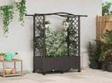 Raised Bed with Trellis and Roof Brown 125 x 40 x 144 cm PP 3423013