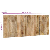 ZNTS Headboard 200 cm Solid Rough Wood Mango 4017518